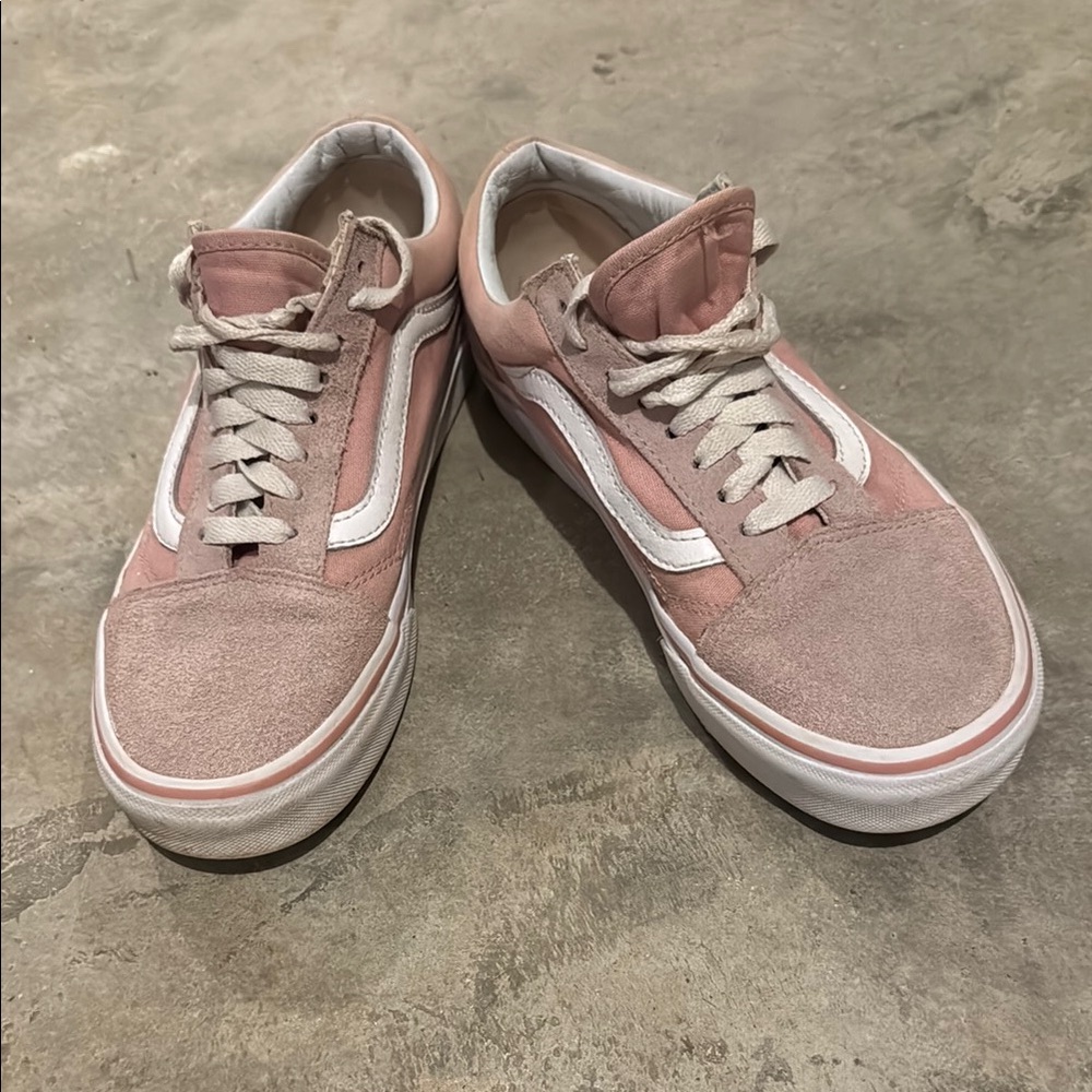 Vans Pink and White Old Skool Sneakers